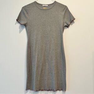 Vans Gray Bodycon Ribbed Dress with Rainbow Trim Sz M